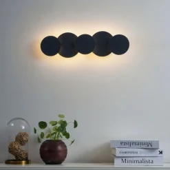 Moderne Wandleuchte Schwarz inkl. LED 3-Stufen-Dimmbar 5-Lichter - Sunrise