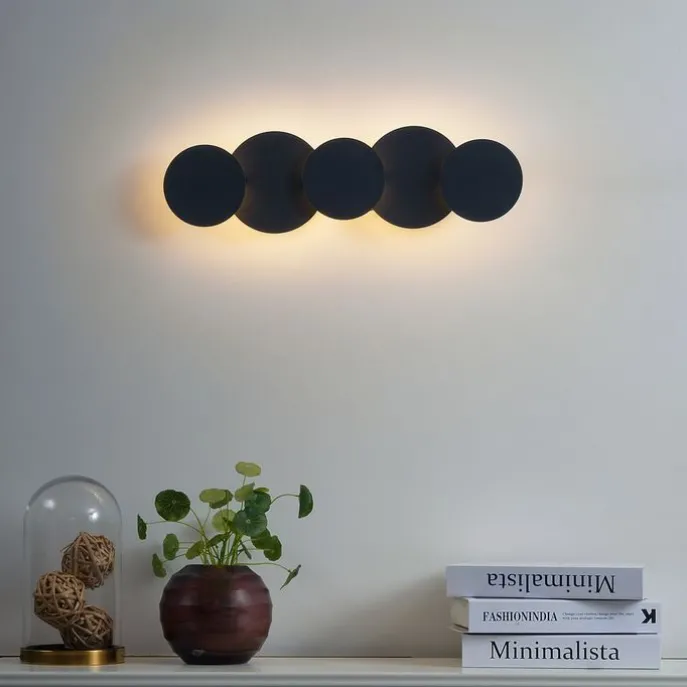 Moderne Wandleuchte Schwarz inkl. LED 3-Stufen-Dimmbar 5-Lichter - Sunrise