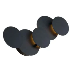 Moderne Wandleuchte Schwarz inkl. LED 3-Stufen-Dimmbar 5-Lichter - Sunrise