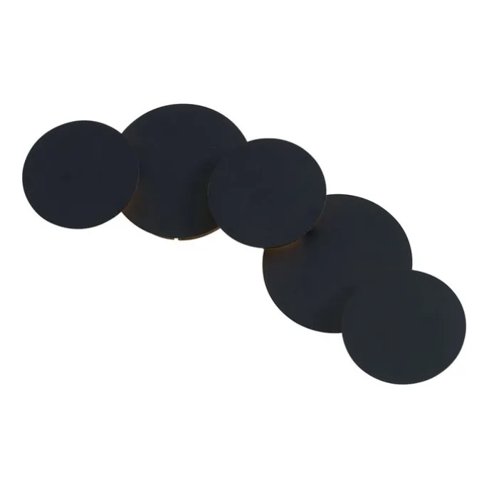Moderne Wandleuchte Schwarz inkl. LED 3-Stufen-Dimmbar 5-Lichter - Sunrise