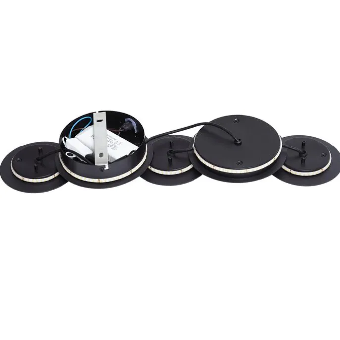 Moderne Wandleuchte Schwarz inkl. LED 3-Stufen-Dimmbar 5-Lichter - Sunrise