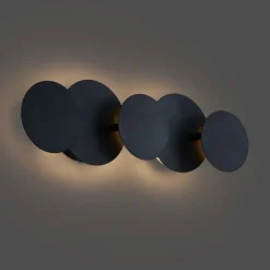 Moderne Wandleuchte Schwarz inkl. LED 3-Stufen-Dimmbar 5-Lichter - Sunrise