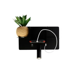 Moderne Wandleuchte schwarz inkl. LED mit USB - Thijs