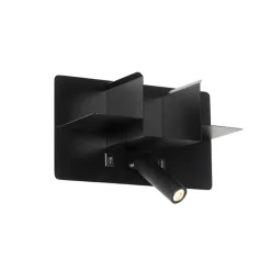 Moderne Wandleuchte schwarz inkl. LED mit USB - Thijs