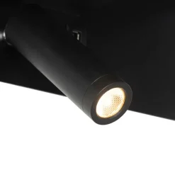 Moderne Wandleuchte schwarz inkl. LED mit USB - Thijs