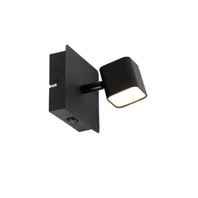 Moderne Wandleuchte schwarz inkl. LED mit Schalter - Nola