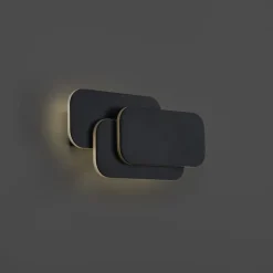 Moderne Wandleuchte schwarz inkl. LED 3-Stufen-Dimmbar - Dias