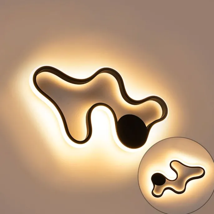 Moderne Wandleuchte schwarz inkl. LED - Plomp