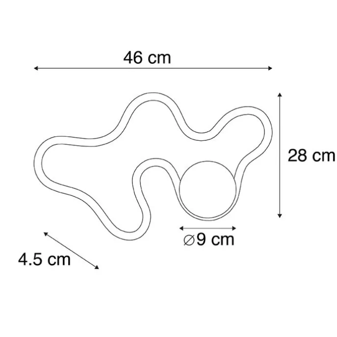 Moderne Wandleuchte schwarz inkl. LED - Plomp
