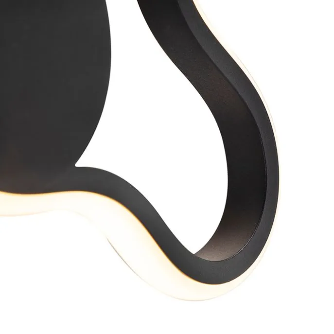 Moderne Wandleuchte schwarz inkl. LED - Plomp