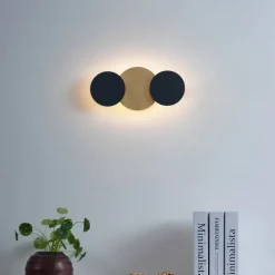 Moderne Wandleuchte Schwarz mit Gold inkl. LED 3-Stufen-Dimmbar 3-Lichter - Sunrise 3