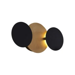 Moderne Wandleuchte Schwarz mit Gold inkl. LED 3-Stufen-Dimmbar 3-Lichter - Sunrise 3