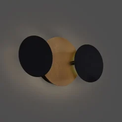 Moderne Wandleuchte Schwarz mit Gold inkl. LED 3-Stufen-Dimmbar 3-Lichter - Sunrise 3