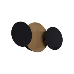 Moderne Wandleuchte Schwarz mit Gold inkl. LED 3-Stufen-Dimmbar 3-Lichter - Sunrise 3