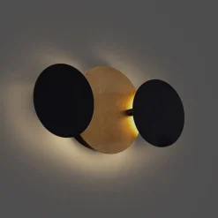 Moderne Wandleuchte Schwarz mit Gold inkl. LED 3-Stufen-Dimmbar 3-Lichter - Sunrise 3