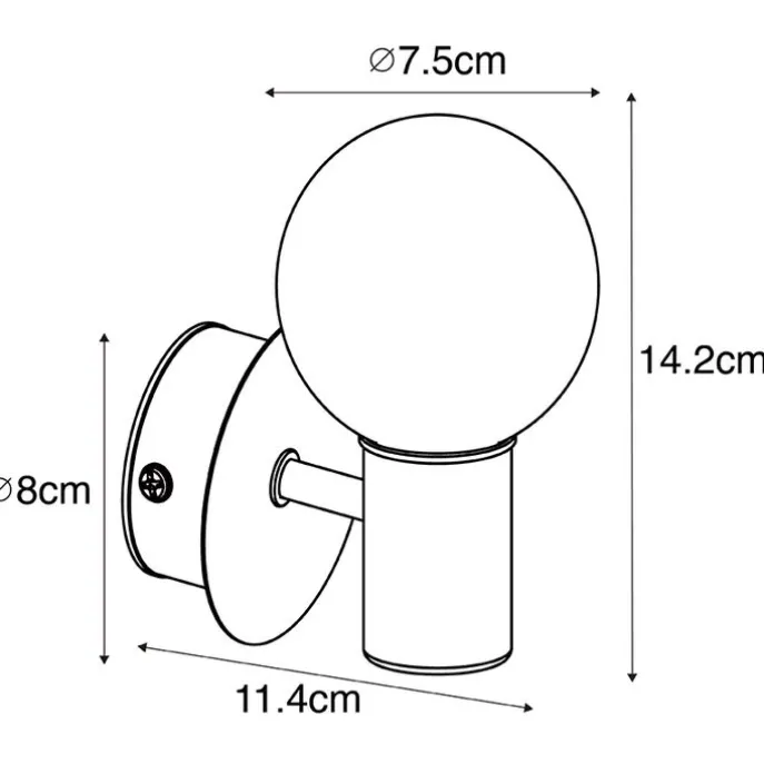 Moderne Wandleuchte Stahl IP44 - Cederic Up