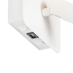 Moderne Wandleuchte weiß inkl. LED mit USB und Leselampe - Robin