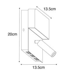 Moderne Wandleuchte weiß inkl. LED mit USB und Leselampe - Robin