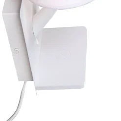Moderne Wandleuchte weiß mit USB-C und induktivem Ladegerät - Comfort