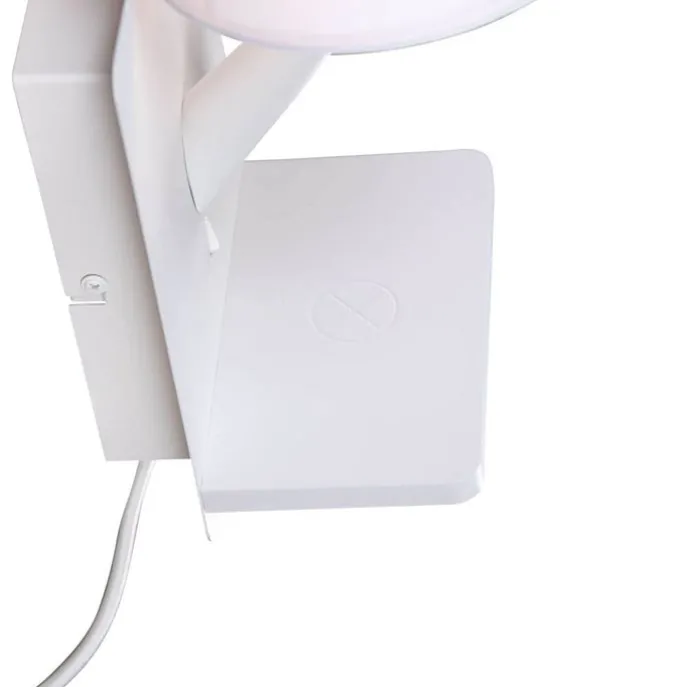 Moderne Wandleuchte weiß mit USB-C und induktivem Ladegerät - Comfort