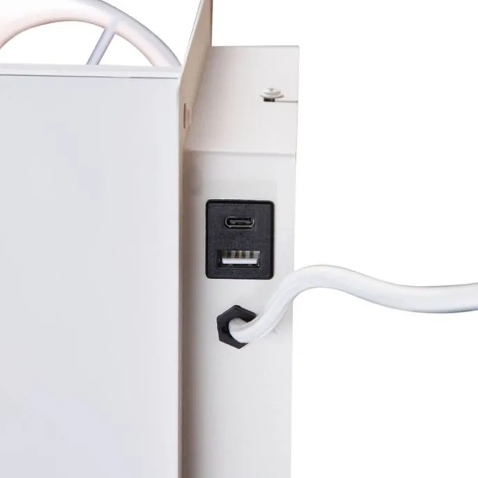 Moderne Wandleuchte weiß mit USB-C und induktivem Ladegerät - Comfort