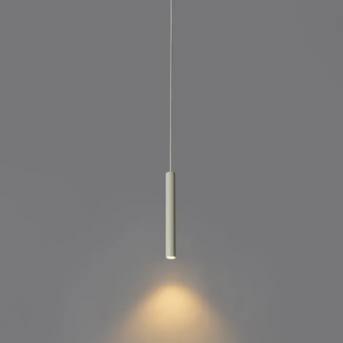 Moderne weiße Hängelampe für 1-phasiges Schienensystem - Slimline Keno