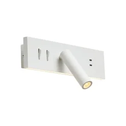 Moderne weiße verstellbare Wandleuchte mit USB-C inkl. LED - Modric