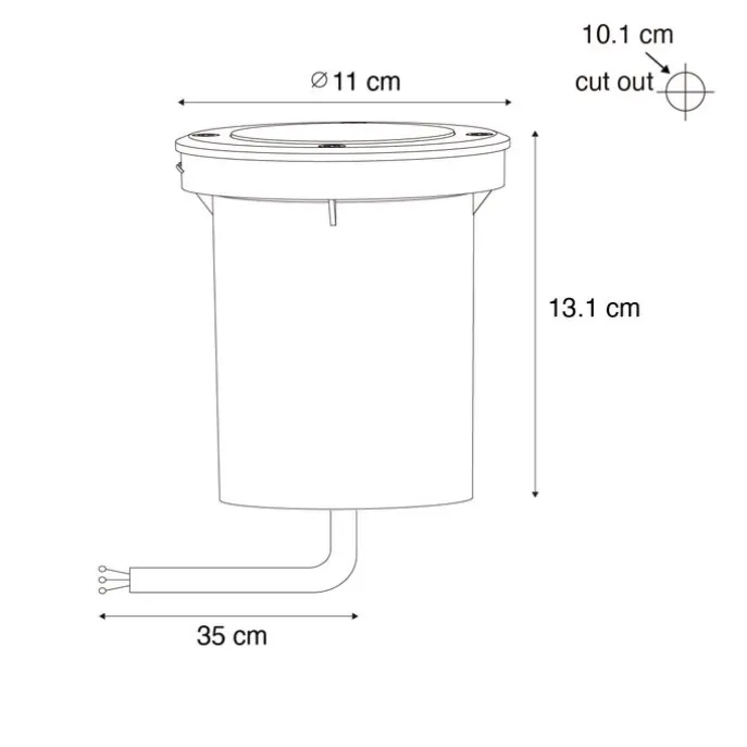 Moderner Außen-Bodenstrahler schwarz 35 mm verstellbar IP65 - Delux