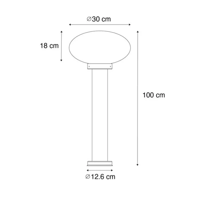 Moderner Außenpfosten schwarz 100 cm - Elly