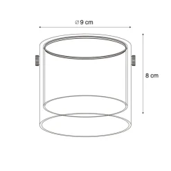 Moderner Aufbaustrahler Dunkelbronze mit Glas - Drain