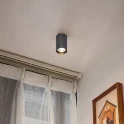 Moderner Aufbaustrahler Gunmetal GU10 50mm - Tuba