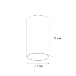 Moderner Aufbaustrahler Gunmetal GU10 50mm - Tuba