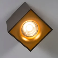 Moderner Aufbaustrahler mit Gold - Quba delux