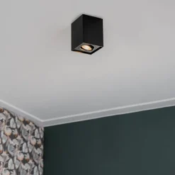 Moderner Aufbaustrahler Schwarz Dreh- und Kippbar - Quadro 1 Up