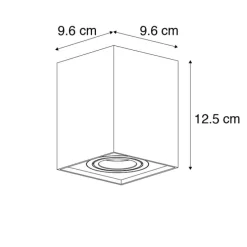 Moderner Aufbaustrahler Schwarz Dreh- und Kippbar - Quadro 1 Up