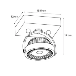 Moderner Aufbaustrahler schwarz inkl. dimmbarer LED - Apollo