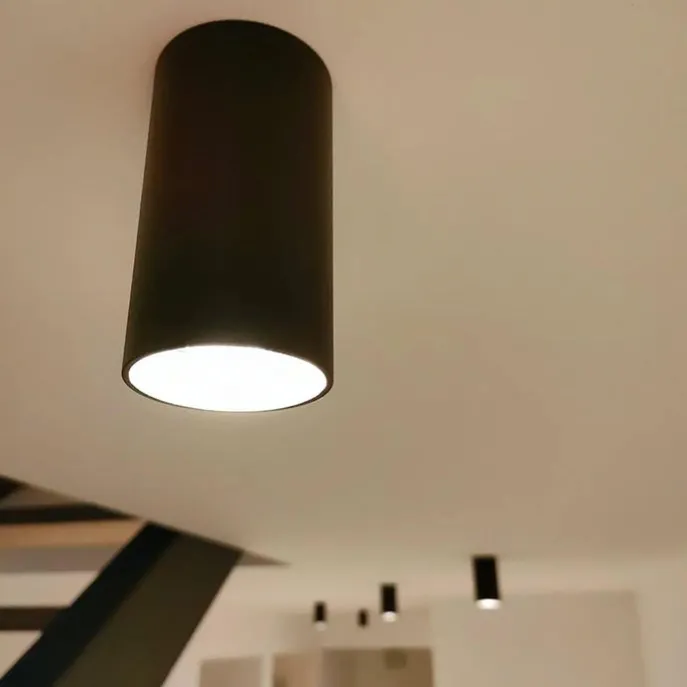 Moderner Aufbaustrahler Schwarz 5,5cm GU10 50mm - Tuba