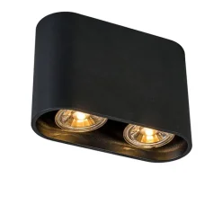 Moderner Aufbaustrahler schwarz 2-flammig GU10 50mm - Ronda