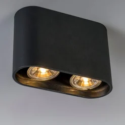 Moderner Aufbaustrahler schwarz 2-flammig GU10 50mm - Ronda