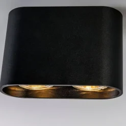 Moderner Aufbaustrahler schwarz 2-flammig GU10 50mm - Ronda