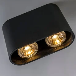 Moderner Aufbaustrahler schwarz 2-flammig GU10 50mm - Ronda