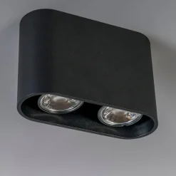 Moderner Aufbaustrahler schwarz 2-flammig GU10 50mm - Ronda