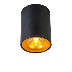 Moderner Aufbaustrahler Schwarz mit Gold - Ronda