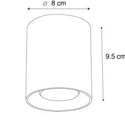 Moderner Aufbaustrahler schwarz GU10 50mm - Tubo