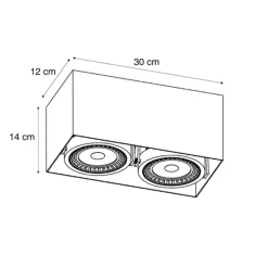 Moderner Aufbaustrahler schwarz inkl. dimmbarer LED 2-flammig - Dionysos