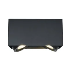 Moderner Aufbaustrahler schwarz inkl. dimmbarer LED 2-flammig - Dionysos