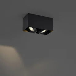 Moderner Aufbaustrahler schwarz inkl. dimmbarer LED 2-flammig - Dionysos