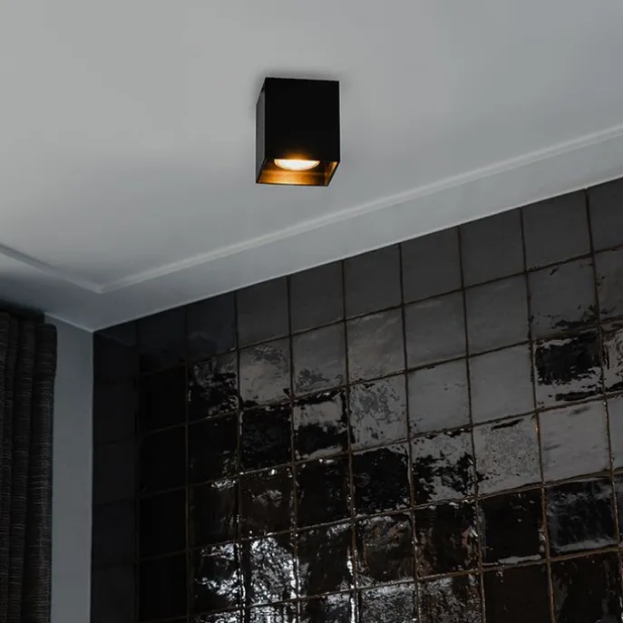 Moderner Aufbaustrahler Schwarz GU10 50mm - Qubo