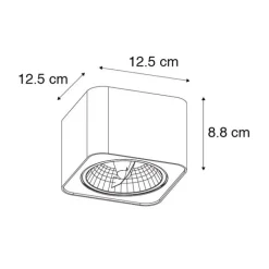 Moderner Aufbaustrahler weiß quadratisch GU10 111mm - Boxer