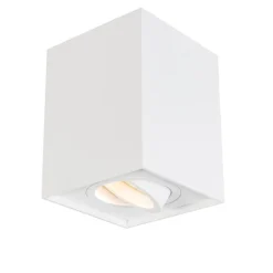 Moderner Aufbaustrahler weiß verstellbar - Quadro 1 Up